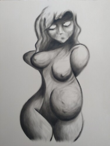 Tekening getiteld "Sans titre 201802" door Max No, Origineel Kunstwerk, Olie