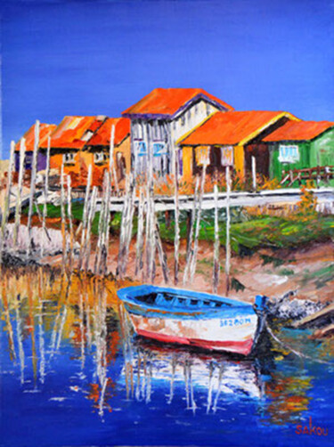 "La tremblade, barqu…" başlıklı Tablo Samuel Kouyoumdjian tarafından, Orijinal sanat, Petrol Ahşap Sedye çerçevesi üzerine m…