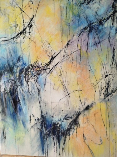 Painting titled "La danse des luciol…" by Françoise Vandiedonck, Original Artwork, Ink