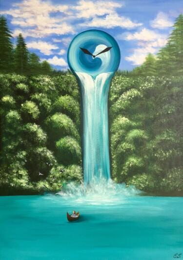 绘画 标题为“In the Flow of the…” 由Edita Sarukhanyan, 原创艺术品, 丙烯