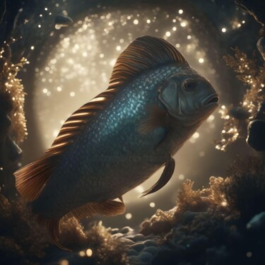 Arts numériques intitulée "Poissons" par Karine Garelli (Reds Robin), Œuvre d'art originale, Image générée par l'IA