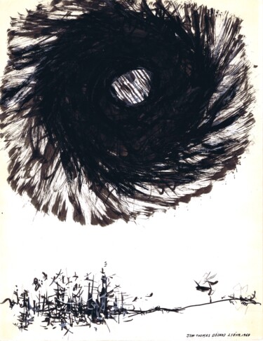 C-485 - Soleil noir Tekening getiteld "C-485 - Soleil noir" door Jean-Thomas Bédard, Origineel Kunstwerk, Inkt