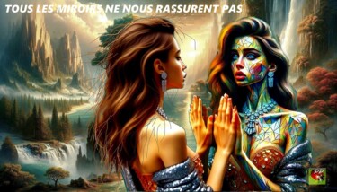 Digital Arts titled "MIROIR PEU RASSURANT" by Pierre Peytavin, Original Artwork, AI generated image