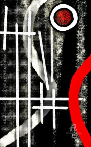 Arts numériques intitulée "RED EYE" par Solune, Œuvre d'art originale, Peinture numérique