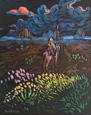 Painting titled "Spirit of the Wild…" by Shaliko Saghatelyan, Original Artwork, Oil Mounted on Wood Stretcher frame
