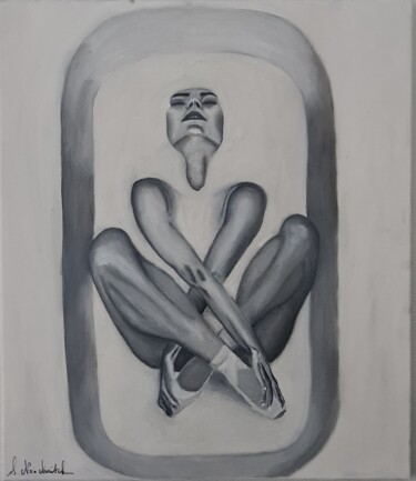 Schilderij getiteld "Ballerina in a bath" door Sophie Noachovitch, Origineel Kunstwerk, Olie