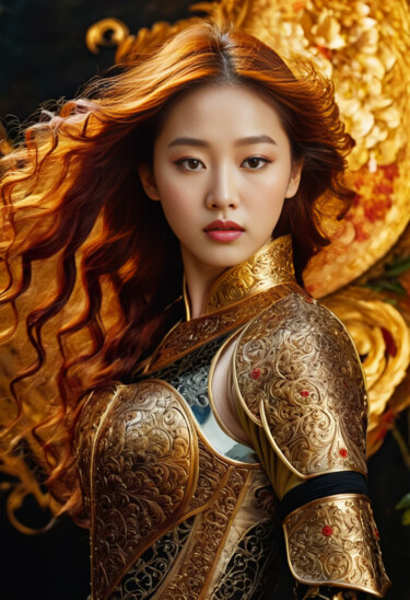 Arts numériques intitulée "Maiden of the Golde…" par Fa Agudera, Œuvre d'art originale, Image générée par l'IA