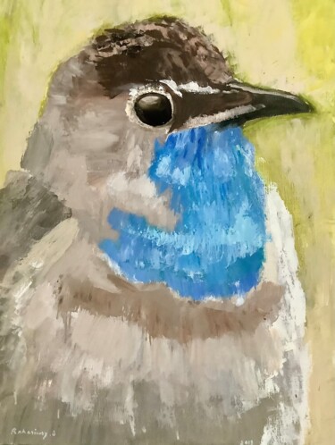 Peinture intitulée "Le gorge bleu à mir…" par Bruno Raharinosy, Œuvre d'art originale, Acrylique