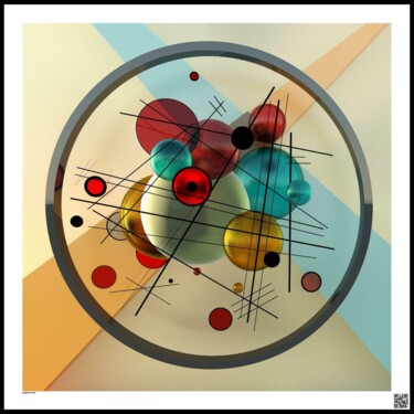 Pintura intitulada "If only Kandinsky h…" por Squarteds, Obras de arte originais, Pintura digital Montado em Outro painel rí…