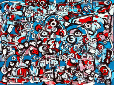 Malerei mit dem Titel "Mars redemption" von Riccardo Vitiello, Original-Kunstwerk, Acryl Auf Keilrahmen aus Holz montiert