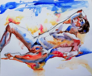 Malarstwo zatytułowany „On the Beach III” autorstwa Jelena Djokic, Oryginalna praca, Akwarela