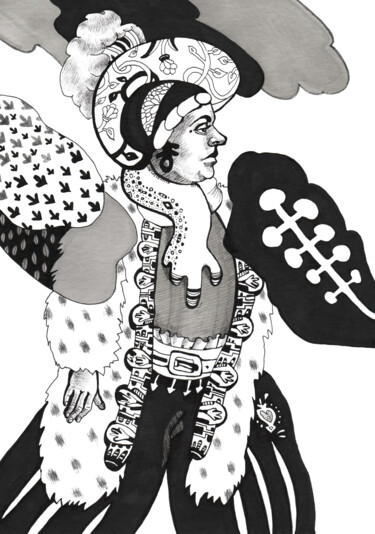 图画 标题为“The Traveler” 由Elena Osuna, 原创艺术品, 标记