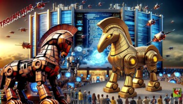 Digital Arts titled "TROJANS WAR" by Pierre Peytavin, Original Artwork, AI generated image