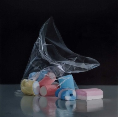 Peinture intitulée ""Bolsa con dulces"" par Miguel Nuñez, Œuvre d'art originale, Huile