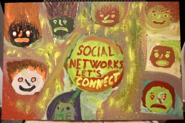 「Social networks」というタイトルの絵画 Alen Gurovicによって, オリジナルのアートワーク, アクリル