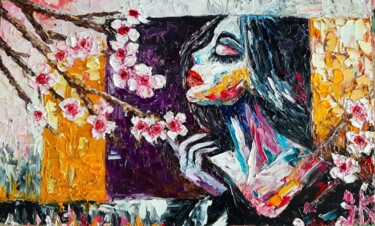 Peinture intitulée "Rêverie Printanière" par J. Kaspin, Œuvre d'art originale, Huile