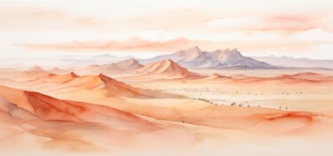 数字艺术 标题为“Panoramic desert la…” 由Albertbs, 原创艺术品, AI生成的图像