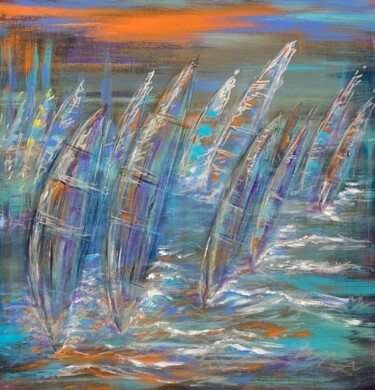 Peinture intitulée "Force 5" par Muller Odette, Œuvre d'art originale, Acrylique Monté sur Châssis en bois