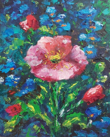 Flowers painting oil on canvas Original Painting Flowers Painting titled "Flowers painting oi…" by Tatiana Krilova, Original Artwork, Oil