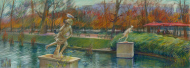 Paris #39 "Jardin des Tuileries" 01.11.2021 15h00 Ζωγραφική με τίτλο "Paris #39 "Jardin d…" από Konoko, Αυθεντικά έργα τέχνης, Μολύβι