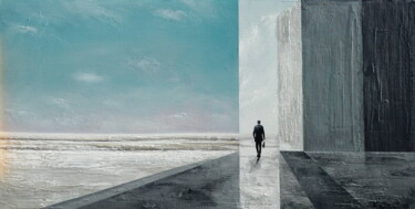 Painting titled "Beyond the Divide" by Clelia Molinari, Original Artwork, Acrylic