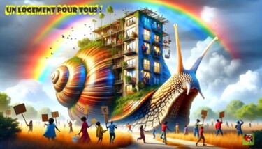Digital Arts titled "UN LOGEMENT POUR TO…" by Pierre Peytavin, Original Artwork, AI generated image