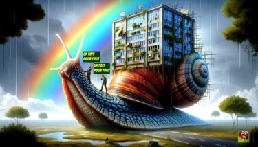 Digital Arts titled "UN TOIT POUR TOUS" by Pierre Peytavin, Original Artwork, AI generated image