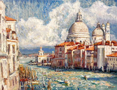 "Venice Cathedral" başlıklı Tablo Evgeny Chernyakovsky tarafından, Orijinal sanat, Petrol Ahşap Sedye çerçevesi üzerine mont…