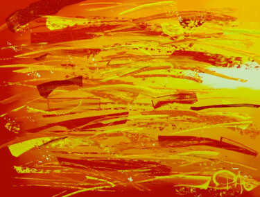 Arts numériques intitulée "Rising Sun" par Pascal Gagné, Œuvre d'art originale, Peinture numérique