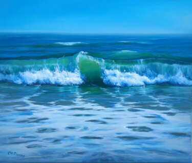Peinture intitulée "Green mood" par Olga Jones, Œuvre d'art originale, Huile Monté sur Châssis en bois