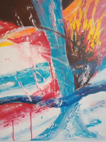 Malerei mit dem Titel "Feuer und Eis" von Detlev Krüger-Sperling, Original-Kunstwerk, Acryl