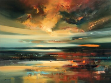 How far can you see? Painting titled "How far can you see?" by Beata Belanszky-Demko, Original Artwork, Oil Mounted on Wood Stretcher frame