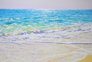 Schilderij getiteld "Ocean 2." door Kasta, Origineel Kunstwerk, Acryl Gemonteerd op Frame voor houten brancard