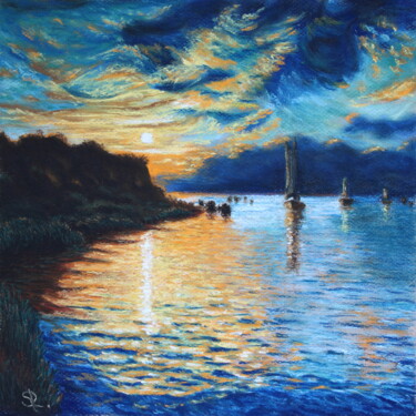 Ozone smell Desenho intitulada "Ozone smell" por Serge Ra, Obras de arte originais, Pastel Montado em Vidro