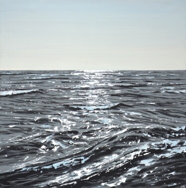 Schilderij getiteld "Ocean. Light 33." door Kasta, Origineel Kunstwerk, Acryl Gemonteerd op Frame voor houten brancard