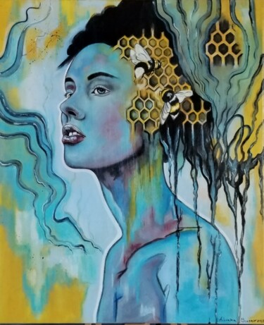 Pintura titulada "Alveare" por Fabiana Crecco, Obra de arte original, Oleo Montado en Bastidor de camilla de madera