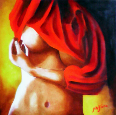 Peinture intitulée "la main vers le ciel" par Phybra, Œuvre d'art originale, Huile