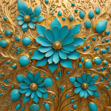 Arts numériques intitulée "Flowers Texture🥀" par Karine Garelli (Reds Robin), Œuvre d'art originale, Image générée par l'IA