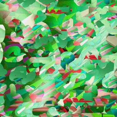 数字艺术 标题为“GREEN GALAXIES” 由Iannilli  Laila Antonella, 原创艺术品, 三维建模 安装在有机玻璃上