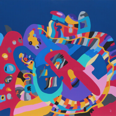 Pintura titulada "Zéphir" por Oscar B., Obra de arte original, Acrílico Montado en Bastidor de camilla de madera