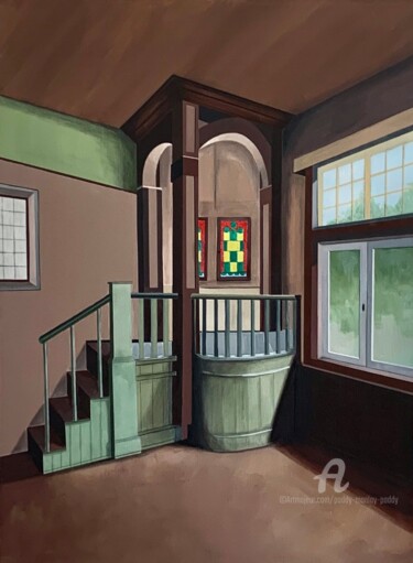 Peinture intitulée "Manoirs abandonnés 2" par Paddy Manlay (Paddy), Œuvre d'art originale, Acrylique Monté sur Châssis en bo…