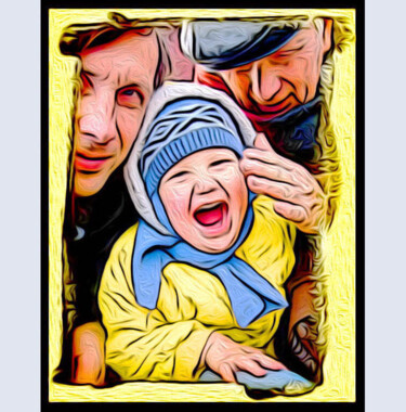Digital Arts titled "семья  family 5в" by Dima Dima Vil Ms Wilms (Rok Zivopisec Rock Painter), Original Artwork, Manipulated…