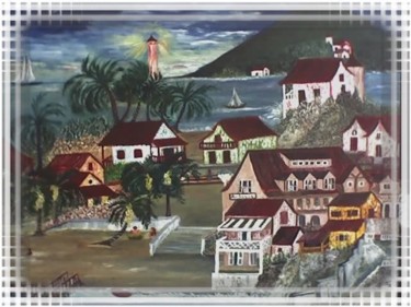 Pintura titulada "Laplage deserte au…" por Auracelie Wall, Obra de arte original