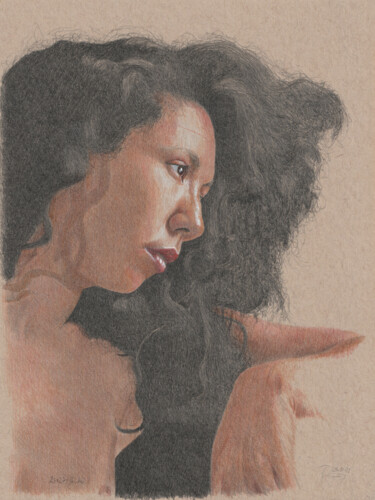 Drawing titled ""Die Denkerin (23.2…" by Walter Roos, Original Artwork, Pencil