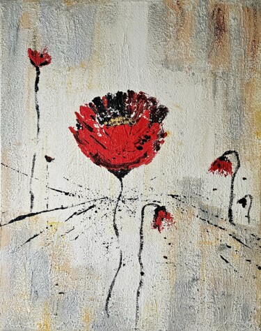 Malerei mit dem Titel "Coquelicots" von Brigitte Kölli, Original-Kunstwerk, Acryl