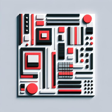 Synthesis of Form: Geometric Constructivism Digitale Kunst getiteld "Synthesis of Form:…" door Alberto Capitani, Origineel Kunstwerk, AI gegenereerde afbeelding