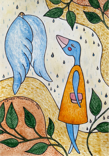 제목이 "Где твои крылья?"인 그림 Greta Makarevich로, 원작, 수채화
