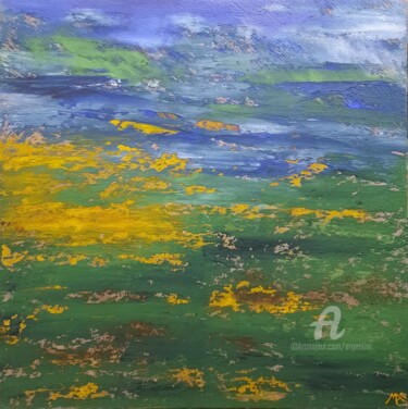 Peinture intitulée "Prairie d'Hiver" par Marina Argentini, Œuvre d'art originale, Acrylique Monté sur Châssis en bois