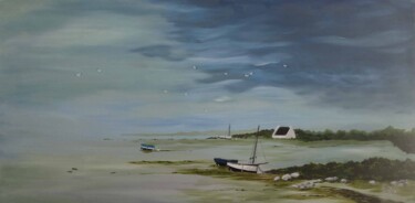 Painting titled "Baden (morbihan)" by Bernard Benoit, Original Artwork, Oil