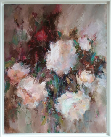 Murmure Floral Peinture intitulée "Murmure Floral" par Iryna Malynovska, Œuvre d'art originale, Huile Monté sur Châssis en bois